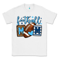 White Football mom blue team color Classic Tee - HowdyJamesFarm