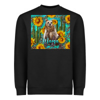Black mama bear with sunflowers and cactus Heavyweight Sweatshirt - Artiststas