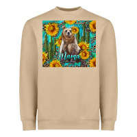 Mushroom mama bear with sunflowers and cactus Heavyweight Sweatshirt - Artiststas