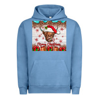 Pigment Pebble Blue merry christmas cow Urban Hoodie - JahusDesignShop