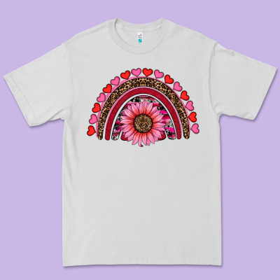 Valentine's Day Sunflower Rainbow Premium Tee Designed By Ranaportraitstore