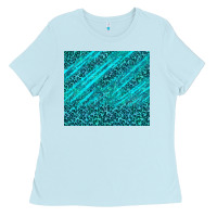 Baby Blue blue glitter with leopard pattern Ladies Tee - TumblerDesignByShophia