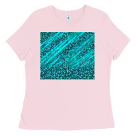 Blue Glitter With Leopard Pattern Ladies Tee | Teevron
