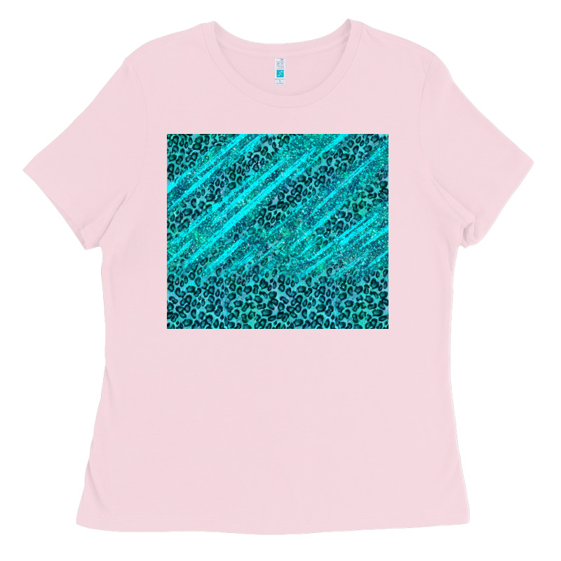 Blue Glitter With Leopard Pattern Ladies Tee by TumblerDesignByShophia | Teevron