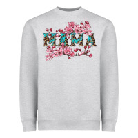Heather Grey mama with cherry blossoms Heavyweight Sweatshirt - Artiststas