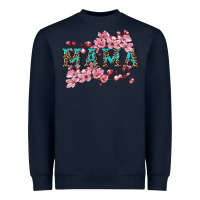 Navy mama with cherry blossoms Heavyweight Sweatshirt - Artiststas