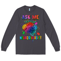 Smoke Ask me about neurodiversity Long Sleeve Tee - FaDigitalArtStudio