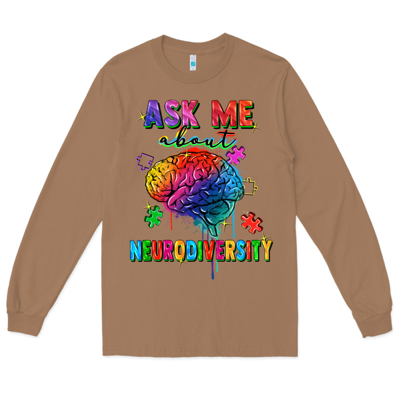 Ask Me About Neurodiversity Long Sleeve Tee by FaDigitalArtStudio | Teevron