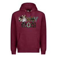 Burgundy bunny mom Premium Hoodie - CowhideDigitalArt