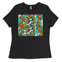 Black cowhide mama with rustic teal wood Ladies Tee - TumblerDesignByShophia