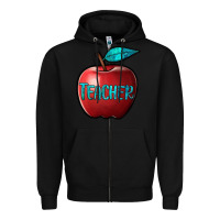 Black apple teacher Zipper Hoodie - BarkalooDesign