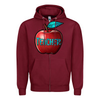 Burgundy apple teacher Zipper Hoodie - BarkalooDesign