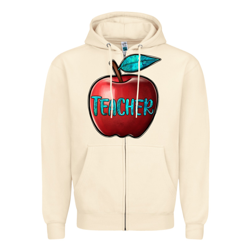 Apple Teacher Zipper Hoodie by BarkalooDesign | Teevron