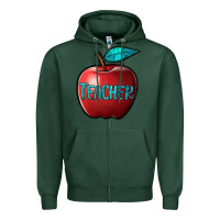 Sports Green apple teacher Zipper Hoodie - BarkalooDesign