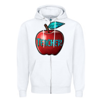 White apple teacher Zipper Hoodie - BarkalooDesign