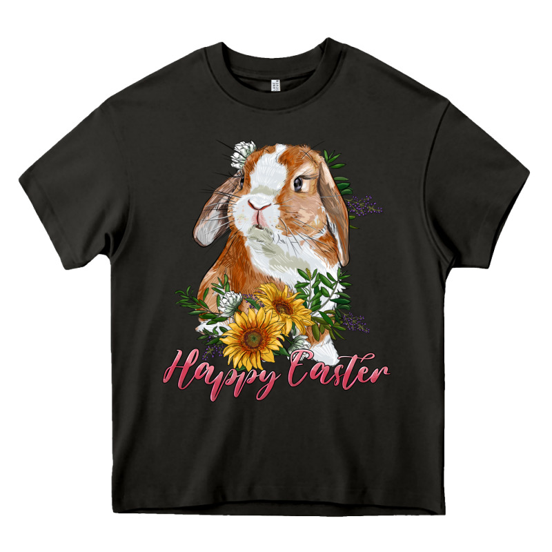 Happy Easter With Bunny And Sunflowers Heavy Core Tee by RanaPortraitStore | Teevron