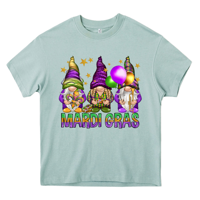 Mardi Gras Crew With Gnomes Heavy Core Tee by NancyCooperArtShop | Teevron