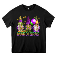 Black Mardi Gras crew with gnomes Heavy Core Tee - NancyCooperArtShop