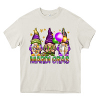 Cream Mardi Gras crew with gnomes Heavy Core Tee - NancyCooperArtShop