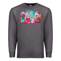 Charcoal Heather breast cancer  coffee cups Premium Sweatshirt - AdoDesignShop
