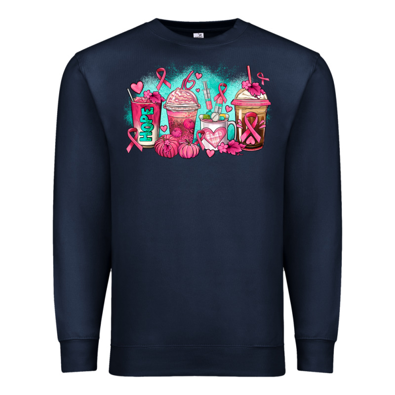 Breast Cancer  Coffee Cups Premium Sweatshirt by AdoDesignShop | Teevron