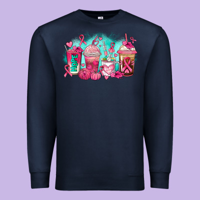 Breast Cancer  Coffee Cups Premium Sweatshirt Designed By Adodesignshop
