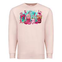 Pale Pink breast cancer  coffee cups Premium Sweatshirt - AdoDesignShop