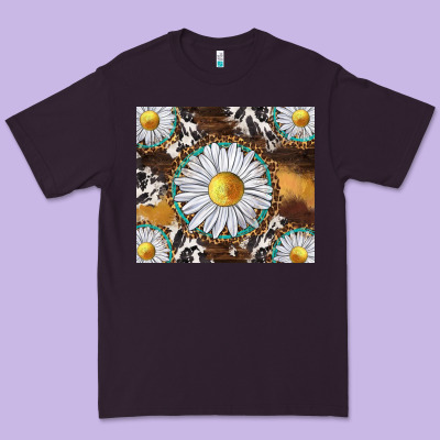 Western Daisy And Cowhide Tumbler Tbs Premium Tee Designed By Tumblerdesignbyshophia