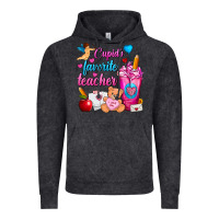 Vintage Black Cupid's Favorite Teacher Valentine's Day Frappe Vintage Hoodie - FaDigitalArtStudio