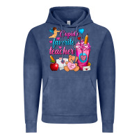 Vintage Denim Cupid's Favorite Teacher Valentine's Day Frappe Vintage Hoodie - FaDigitalArtStudio