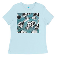 Baby Blue teal glitter and cowhide Ladies Tee - TumblerDesignByShophia