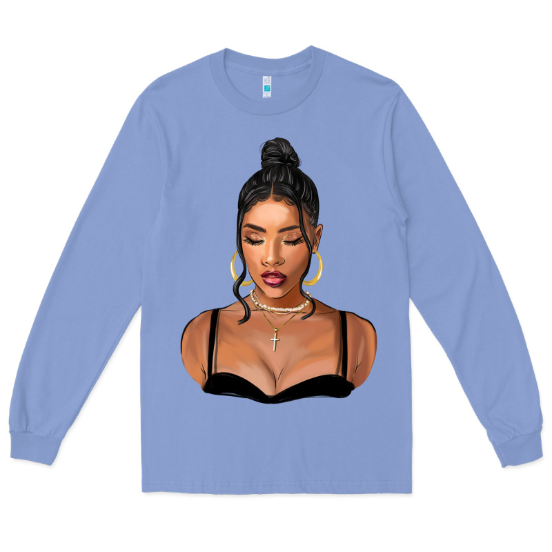 Black Woman Long Sleeve Tee by FaDigitalArtStudio | Teevron