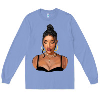Colony Blue black woman Long Sleeve Tee - FaDigitalArtStudio