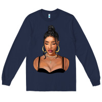 Navy black woman Long Sleeve Tee - FaDigitalArtStudio