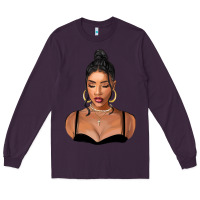 Plum black woman Long Sleeve Tee - FaDigitalArtStudio