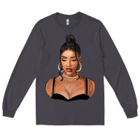 Smoke black woman Long Sleeve Tee - FaDigitalArtStudio