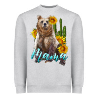 Heather Grey mama bear with sunflowers and cactus Heavyweight Sweatshirt - Artiststas