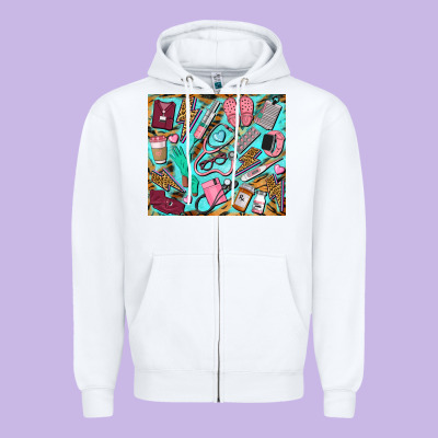 Nurse Tumbler Zipper Hoodie Designed By Barkaloodesign