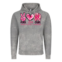 Cloud Rock Peace love cure Breast Cancer Awareness Vintage Hoodie - FaDigitalArtStudio