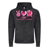 Vintage Black Peace love cure Breast Cancer Awareness Vintage Hoodie - FaDigitalArtStudio