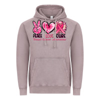 Vintage Zinc Peace love cure Breast Cancer Awareness Vintage Hoodie - FaDigitalArtStudio