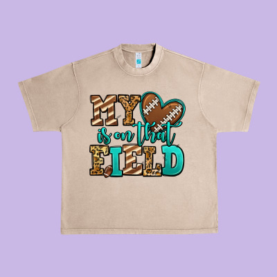 My Heart Is On That Field American Football Urban Heavy Tee Designed By Jasminsmagicworld
