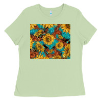 Matcha rustic sunflowers Ladies Tee - TumblerDesignByShophia