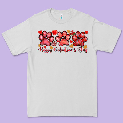 Happy Valentine's Day Paws Valentine's Day Premium Tee Designed By Howdyjamesfarm