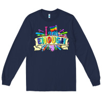 Navy I am enough Long Sleeve Tee - FaDigitalArtStudio