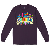 Plum I am enough Long Sleeve Tee - FaDigitalArtStudio