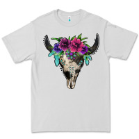 Dove Grey cowhide bull skull Premium Tee - Jasminsmagicworld