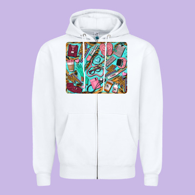 Nurse Mousepad Zipper Hoodie Designed By Barkaloodesign
