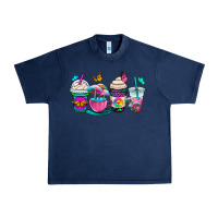 Navy tie dye coffee cups Urban Heavy Tee - OliviaCreatesArt