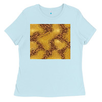 Baby Blue gold glitter with leopard pattern Ladies Tee - TumblerDesignByShophia